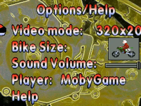 
											Options screen