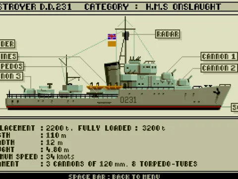 
											Our ship, the destroyer H.M.S. Onslaught.