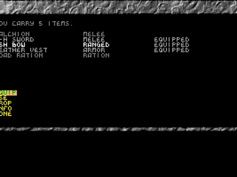 
											Inventory. Here you can equip items and see their detailed descriptions.