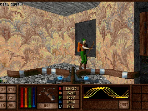 
											The game contains crossbows, but not longbows. This pesky elf will no doubt drop more ammo for the character to use when he dies.