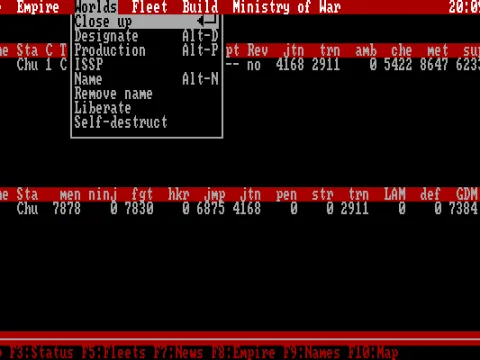 
											Star systems screen (only one, since it is the beginning of the game)