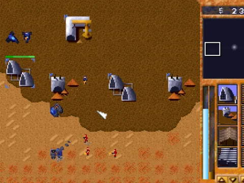 
											Harkonnen troops attack the harvester.