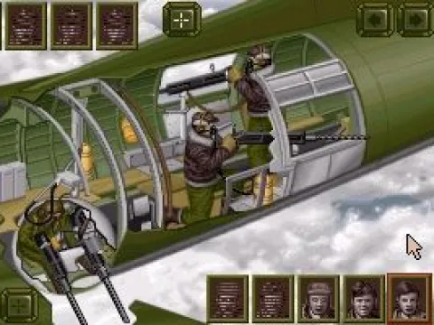 
											The mid-gunnery positions. Every position on a B-17 is available for you to control.