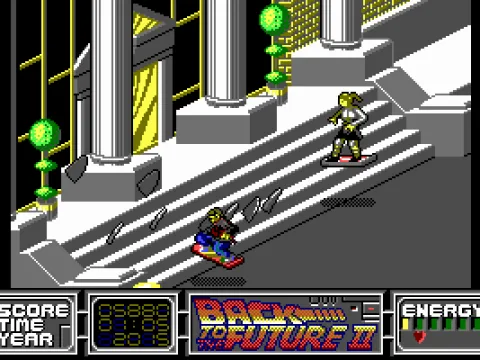 
											The first stage ends with the gang crashing into the town hall.