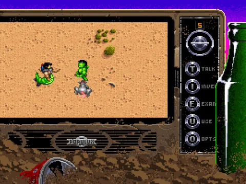 
											Evening: Combat: Soda bottle is health meter!