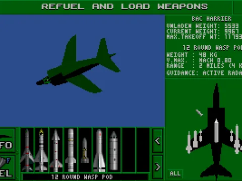 
											The fuel and weapons configuration