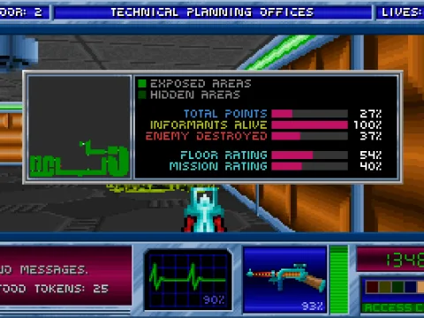
											Hit Tab for an in-game automap and level stats.