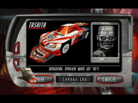 
											Car selection screen.