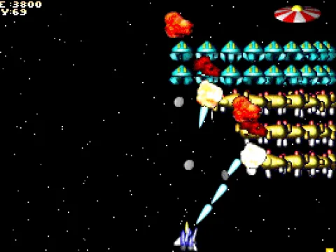 
											Level 11 using the plasma gun, the bonus UFO is just flying over