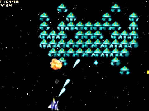 
											Level 18, a homage to Space Invaders