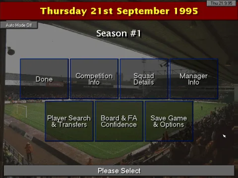 
											The main menu screen