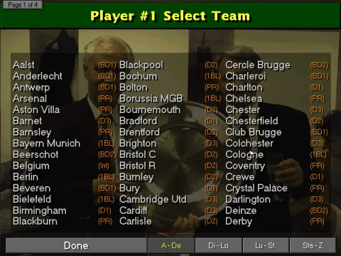 
											Selecting a team in the friendly game.