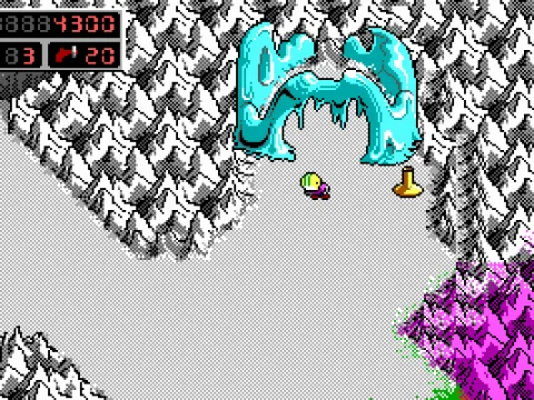 
											As the map opens up, you wander into snowy regions... (EGA)