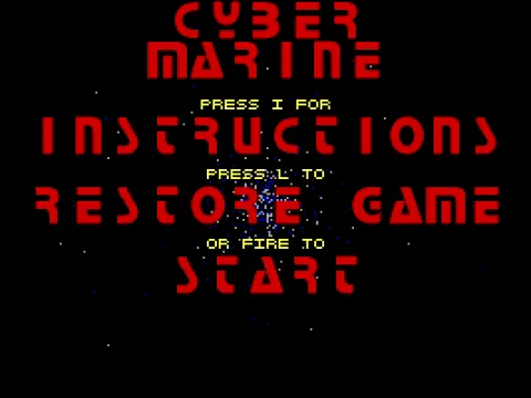 
											The main menu. There's a kind of moving star field behind the text.