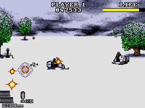 
											Stage 4: Snowmobile Chase. More terrorists and exceptionally badly zoomed trees.