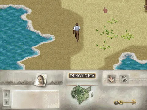 
											The game starts on a beach.