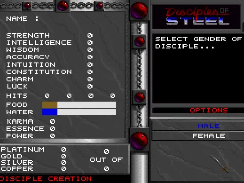 
											Character creation