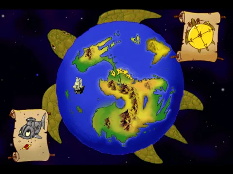
											A cutscene of travel across the Discworld...