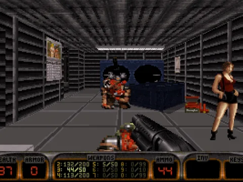 
											Shooting your way through the hotel's laundromat