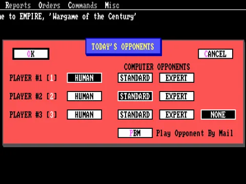 
											Game Setup screen. Choose your opponents.