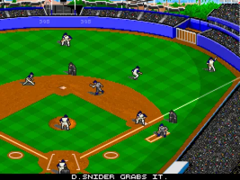 
											A good hit to the right is caught.