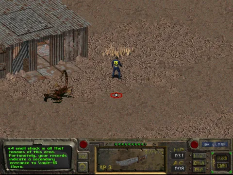 
											The fearsome scorpion guards an entrance to this shack. I wonder why?..