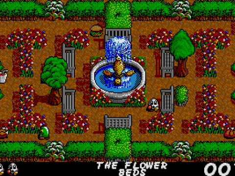 
											Gameplay in the flower bed (VGA)