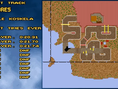
											The view of one of the tracks of the game
