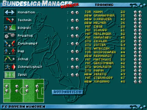
											Training screen
