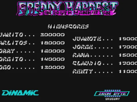 
											High scores. Note the lack of my name.