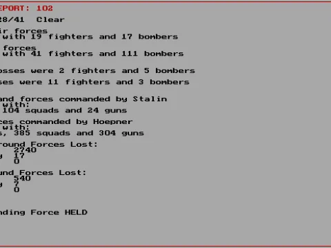 
											Combat report