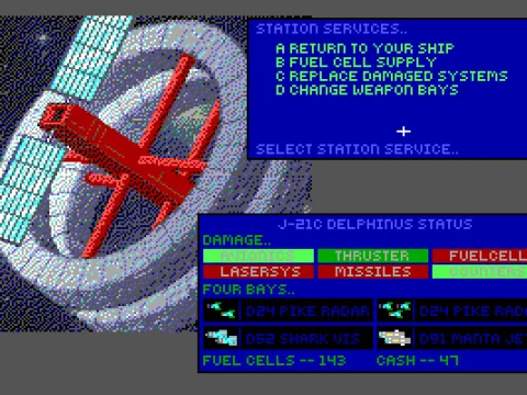 
											Visiting a space station. Here you can refuel and repair your ship
