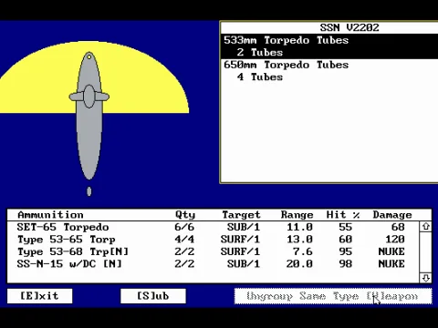 
											Your submarine's armament