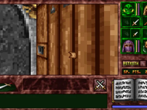 
											In front of a door