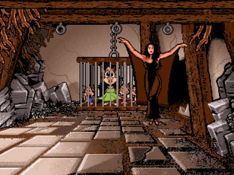 
											The witch somehow needs Hugo's family for her magic to keep her youthful looks. (Now trolls aren't really pretty, so I don't see the connection)