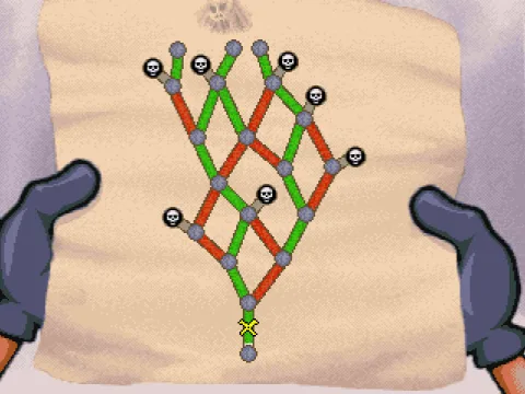 
											There is a map to look at, but not for too long, as the avalanche always comes closer. (seen on the map as a white area at the bottom)