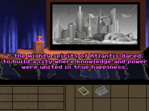 
											Sophia is telling the legend of Atlantis to the audience