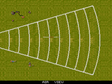 
											The results of the throwing events (here javelin) are displayed from a top-down view.
