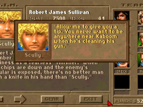 
											Before launching into the first mission, you need to hire a few soldiers or fortune.