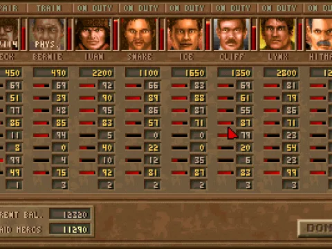 
											The list of mercenaries