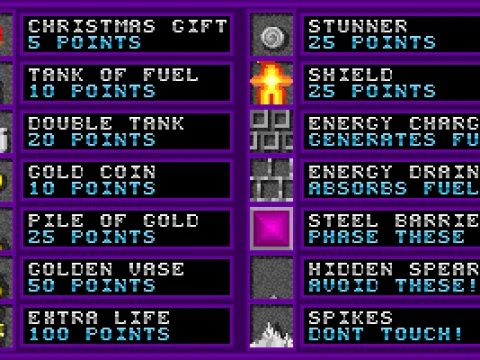 
											These are the items to collect. Even the Extra Life icon looks sort of Christmassy