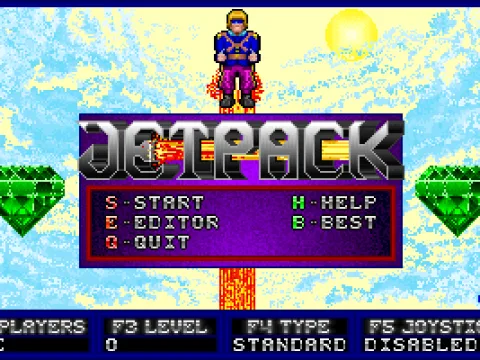 
											Main menu of Jetpack, painted by Wayne C. Timmerman