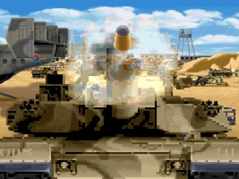 
											The tank is firing in introduction