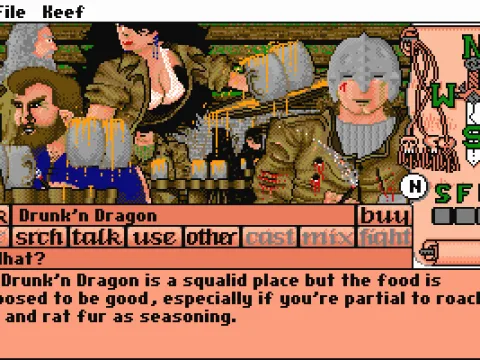 
											The Drunk'n Dragon is the place when you need to buy food or get place room for the night. The local patrons may provide valuable information also.