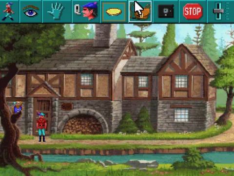 
											The options menu are more graphical...(overlooking the bakery) (MCGA/VGA)