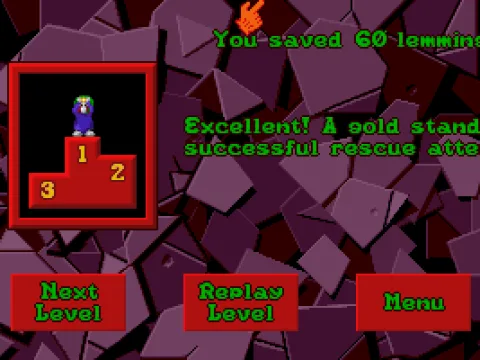
											You Save the Lemmings !