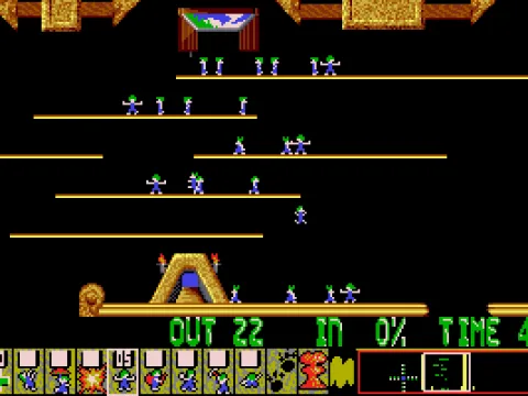 
											The lemmings wander down some platforms  (VGA)