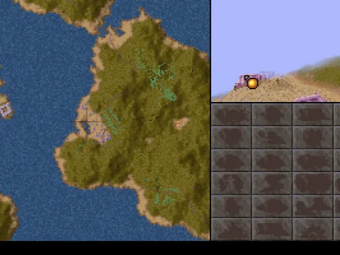 
											Overhead map. You can still see your POV in the upper right view.