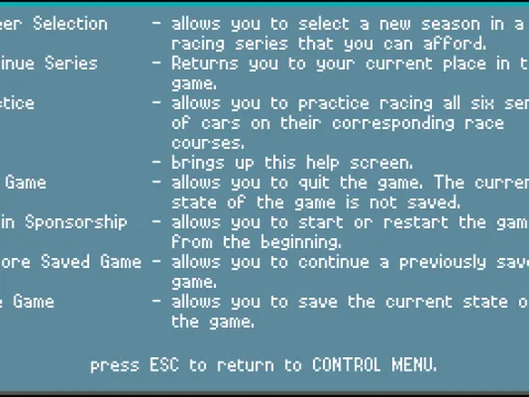 
											Help Screen (MCGA)