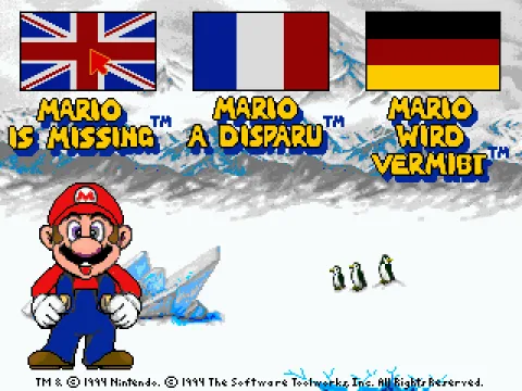 
											Language selection screen